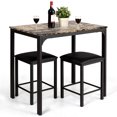 thumbnail image 1 of Patiojoy Set of 3 Counter Height Table 2 Bar Chairs for Dining Room Faux Marble, 1 of 10