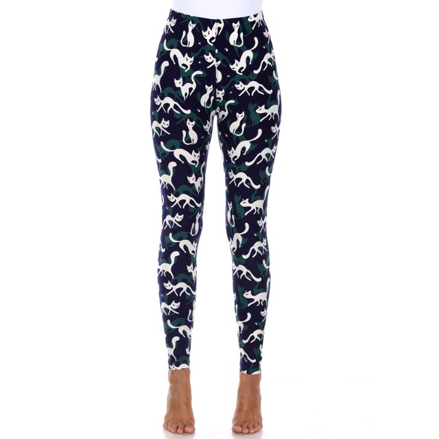 White Mark Legging Imprimé Chat Super Doux pour Femmes
