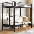 thumbnail image 2 of Gymax Twin Over Futon Bunk Bed Convertible Couch & Bed w/ Safety Guardrails, 2 of 10