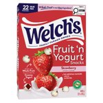 Welch's Fruit 'N Yogurt Strawberry Soft Fruit Snacks, 20g, 22 bags