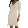thumbnail image 1 of TJAZFJPA Robe pour Femmes Robe Décontractée pour Femmes avec Col en V à Rayures Coupe Ajustée Aguichant et à la Mode Robe avec Ceinture Robe à Basque Robe Décontractée pour Femmes, 1 of 9