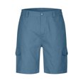 thumbnail image 3 of Short Cargo pour Homme à devant Plat Extensible, Décontracté, à Cordon, Classique, d'Été, Court, avec Multiples Poches, 3 of 5