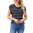 thumbnail image 4 of Charmo Womens Short Sleeve Sweater Tops Knit Cap Sleeve Sweater Tanks, 4 of 5