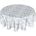 thumbnail image 1 of Outdoor Boho Tablecloth Round 60 Inch Gray and White Geometric Striped Table Cloth Washable Modern Bohemian Table Cover Decorative for Home Kitchen Dining Indoor Party Picnic Home Decor, 1 of 6
