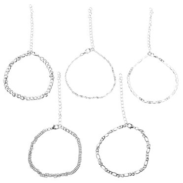CIMAXIC Décor Chevilles 5 Pcs Femme Style Mode Bracelet Cheville Fête Métal Décor Cheville, 11.02"X0.2"X0.2"