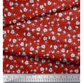 thumbnail image 2 of Soimoi polyester Crepe Fabric Leaves & Magnolia Floral Printed Fabric 1 Yard 42 Inch Wide, 2 of 5