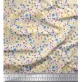 thumbnail image 1 of Feuilles de Tissu Georgette Poly Blanc Pomme, Insecte & Tissu Imprimé Artistique Floral par la Cour 52 Pouces de Large, 1 of 3
