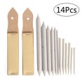 thumbnail image 2 of Shisuyan 12pcs Blending Stumps and Tortillions Set with 2pcs Sandpaper Pencil Sharpener for Student Sketch Drawing, 2 of 8