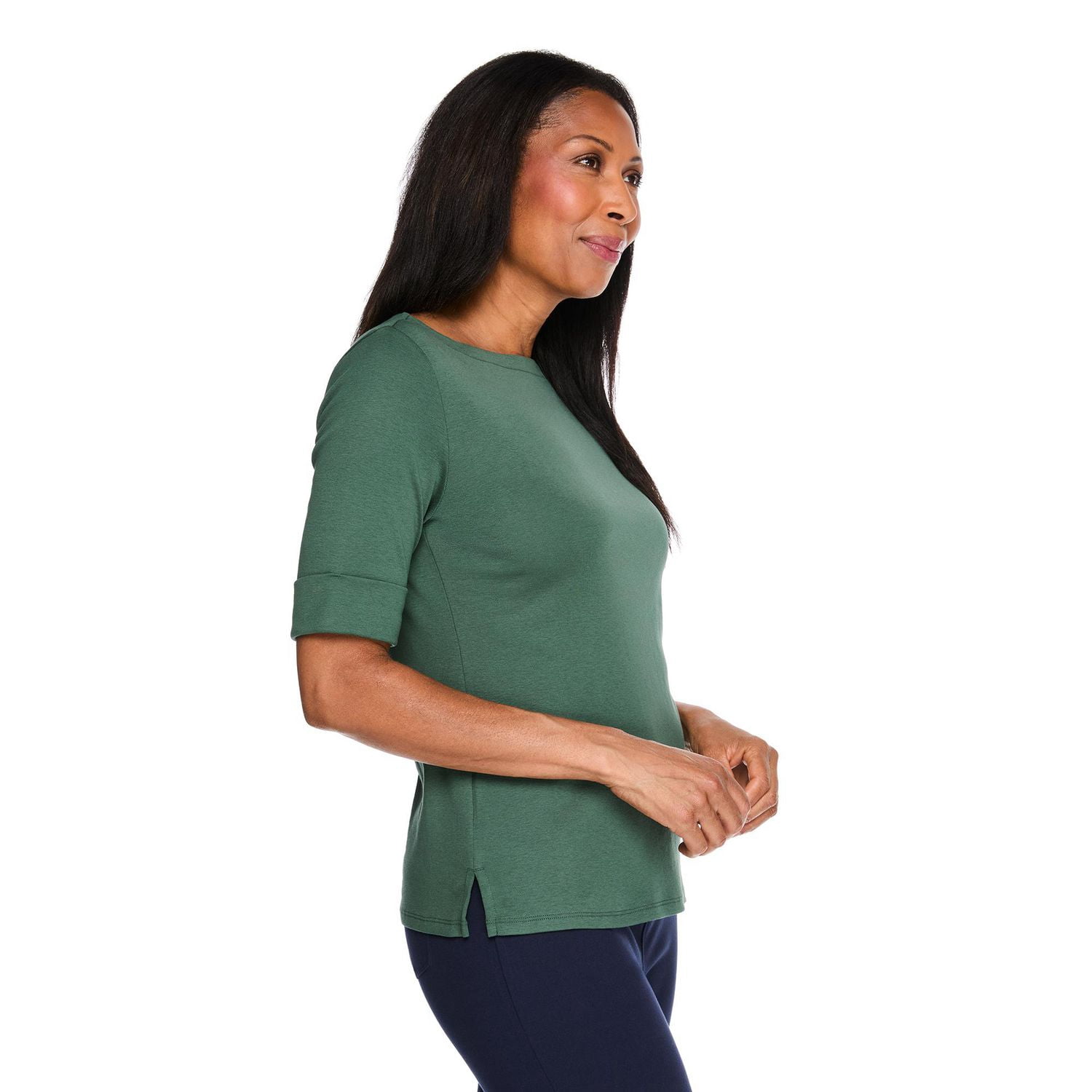 Karen Scott Women's Elbow-Sleeve Top