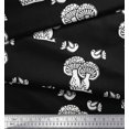 thumbnail image 2 of Soimoi Polyester Crepe Fabric Bird & Mushroom Block Decor Fabric Printed Yard 52 Inch Wide, 2 of 3