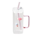 thumbnail image 1 of Heat Straw Glass Cup 400ML Cold Drink Cup Juice Cup With Lid Milk Cup Glass Texture Suitable For Beverage Use Coffee Cup Extra Large Tumbler Set Pitcher And Glasses Set Glasses Kitchen Colors Cup Set, 1 of 2