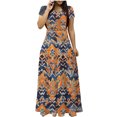 thumbnail image 2 of Ovzne Robes d'Été pour Femmes 2025 Robe Femmes Dames Mode Femmes Robe à Manches Courtes à Col Rond Robes Longues Imprimées Poche Grande Taille Robe Maxi Manches Courtes Imprimée Liquidation, 2 of 5
