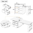 thumbnail image 4 of Noble House Horizon Kitchen Island on Casters,Extendable Dining Table with LED Lighting & Power Strips,Bar Buffet Table,Creamy White + Natural, 4 of 16
