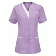 thumbnail image 1 of BVOFAR Women's Short Sleeve Scrub Tops V Neck Soft Comfy Housekeeping Uniforms Nurse Working Tops with Pockets, 1 of 3