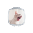 thumbnail image 1 of Animal White Fierce Cat Photograph Square Mirror Portable Compact Pocket Makeup Double Sided Glass, 1 of 3