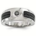 thumbnail image 1 of Edward Mirell Titanium Cable & Spinel w/Sterling Silver Bezel 8mm Band Size 9.5, 1 of 4