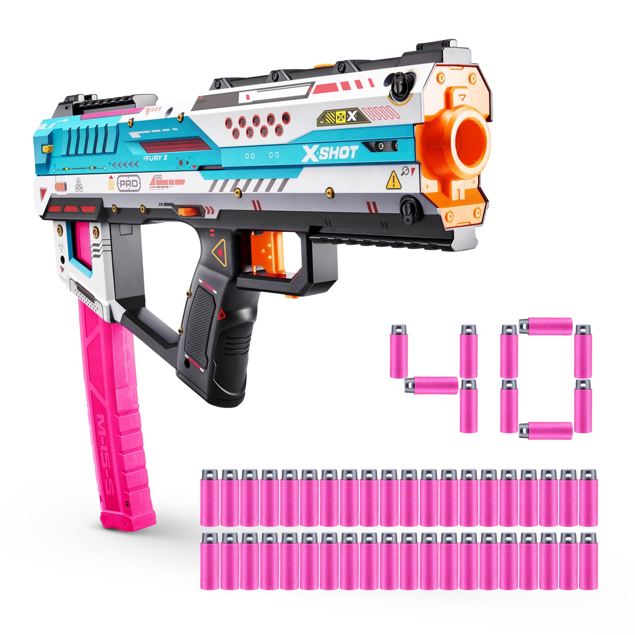 XSHOT SKINS Pro Series Fury-X by ZURU with 40 Darts, Air Pocket