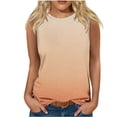 thumbnail image 1 of Plebaso Débardeurs pour Femmes 2025 Sans Manches Col Rond T-Shirts Décontractés Imprimé Dégradé Blouses d'Été, 1 of 4