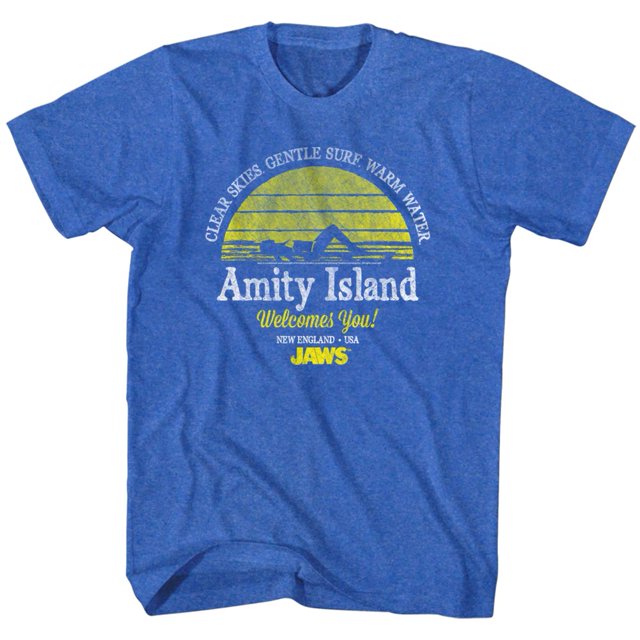 Jaws Clear Skies Royal Heather Adult T-Shirt