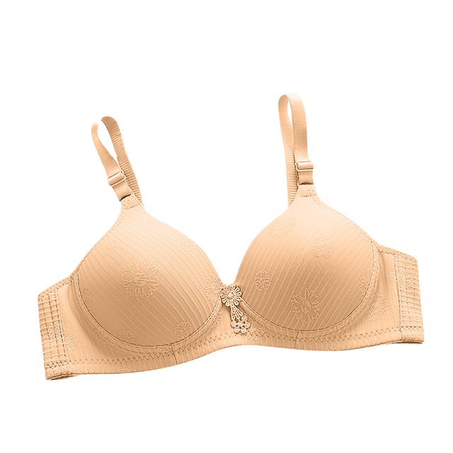 Womans Solid Color Comfortable Hollow Out Perspective Bra Underwear No Rims