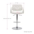 thumbnail image 3 of Tabouret de bar réglable en hauteur avec accoudoirs Blanc Ensemble de 2, 3 of 9