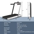thumbnail image 2 of Gymax 2 in 1 Folding Treadmill  4.75HP Running Machine w/ APP & Remote Control White, 2 of 10