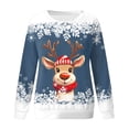 thumbnail image 4 of Chandails pour Femmes Veste de Noël pour Femmes Adolescentes Filles Manches Longues Chandails Amples Femmes Chandail à Col Rond Mignon Renne Ensemble de Tenue Confortable Femmes Chandails Graphiques de Noël, 4 of 4