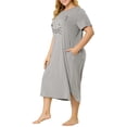 thumbnail image 1 of GRACE & GRANDEUR Robe de Nuit pour Femme Grande Taille à Imprimé de Chat avec Poches, Vêtement de Nuit, 1 of 6