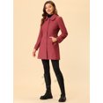 thumbnail image 3 of INSPIRE CHIC Manteaux pour Femmes Col Peter Pan Boutonnage Simple devant à Boutons Manteaux d'Hiver S Rouge Terne, 3 of 6