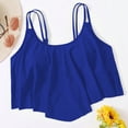thumbnail image 2 of Women's Bikini Tops Full Coverage Tankini Top Double Layer Swim Bras Flounce Bathing Suit Tops With Ruffled, 2 of 3