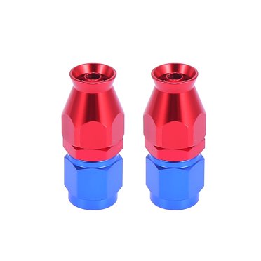 Unique Bargains 2pcs Universal AN10 5/8' 0 Degree Straight Swivel Car Hose End Fitting for PTFE Fuel Oil Line Red Blue