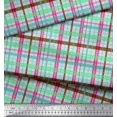 thumbnail image 2 of Soimoi Georgette Viscose Fabric Plaid Check Print Fabric by Yard 42 Inch Wide, 2 of 3