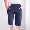 thumbnail image 2 of Timegard Womens Plus Size Shorts Elastic Waisted Drawstring Lightweight Casual Knee Length Shorts with Pockets, 2 of 5