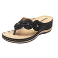 thumbnail image 3 of Stretch Orthotic Slide Sandals Cross Sandals Woven Beach Wedge Slippers Shoes, 3 of 4