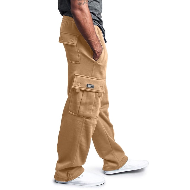 Kcodviy Men's Rope Loosening Waist Apparel Solid Color Pocket Trousers athletic Sweatpants Loose Sports Trousers