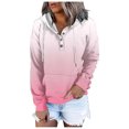 thumbnail image 2 of WEAIXIMIUNG Sweatshirts for Women Trendy Graphic Women's Autumn and Winter Fashionable Street Style Gradually Changing Color Button Collar Pocket Drawstring Casual Sports Hoodie (3), 2 of 5