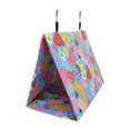 thumbnail image 2 of Bird Hanging Bed, Triangular Comfortable Playing Parrots  House  Colorful With Hooks For Lovebird For Pet Cage 29x19x21cm, 2 of 8