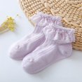 thumbnail image 1 of RXIRUCGD Boy's And Girl's Baby Solid Color Lace Socks( Purple, Size:6 Years ), 1 of 3
