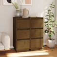 thumbnail image 1 of vidaXL Buffets 2 pcs Brun Miel 32x34x75 cm Pin Massif, 1 of 5