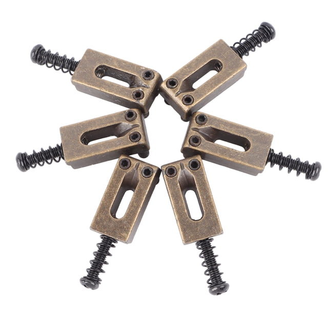 6 Pcs Selle de Rouleau pour Guitare Électrique, Selles de Rouleau de Pont Tremolo Réglables Ponts du Système Tremolo Pièces de Rechange Bronze