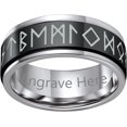 thumbnail image 1 of ORUYROP Can Engrave Viking Rune Spinner Rings for Men/Women, Size #7-#14 Chain Link Fidget Ring, Stainless Steel/Gold Plated/Black-Send Gift Box, 1 of 7