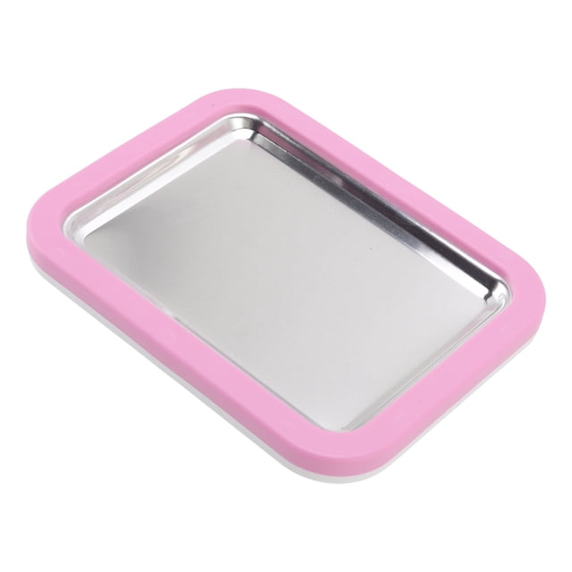 Machine à Crème Glacée, Anneaux Manuels Antigel de Capacité 1 L Sans Prise Requise, Double Isolation, Plaque de Rouleau de Crème Glacée Mécanique Froide avec Pelle en Plastique pour la Maison Blanc, Rose