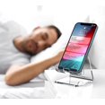 thumbnail image 3 of Luniquz Cell Phone Stand, Portable Phone Holder, Clear Phone Stand for Desk, Compatible with Phone 13 12 Pro Max Mini 11 Xr 8 Plus SE, Switch, Android Smartphone, Pad, Tablet, Desk Accessories, 3 of 8