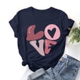 thumbnail image 1 of Styesk T-Shirts pour Femmes Saint-Valentin Graphique Décontracté Grande Taille Hauts Imprimé Cœur Hauts de Sortie Confortables Doux Col Rond T-Shirts Chandail Mode Léger Manches Courtes T-shirt, 1 of 3