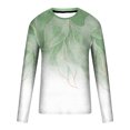 thumbnail image 4 of TIMIFIS Men's Long Sleeve Cotton T-Shirt Graphic Printed Shirts Tops-GreenFall, 4 of 5