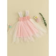 thumbnail image 3 of Faithtur Robe pour Tout-Petits Enfants Filles Papillon Broderie à Étages Tulle Sans Manches Robe Camisole Été Vêtements Décontractés Robe Princesse, 3 of 9