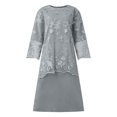 thumbnail image 3 of LiiYii Robe Grande Taille pour Femmes Manches Longues Ensemble Mère de la Mariée Robe de Bal Invité de Mariage Gris 4TG, 3 of 7