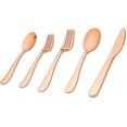 thumbnail image 1 of 30 Piece Silverware Set for 6, 30pcs Stainless Steel Flatware Set, Dinning Tableware Cutlery Set, Mirror Polished Utensils for Lunch Dinner, Include Knife Fork Spoon for Home (Rose Gold), 1 of 7