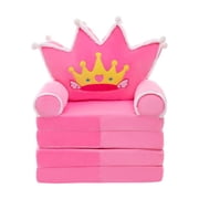 Abbracc Infant Kids Foldable Sofa Chair Three Floors Durable 2 In 1 Open Sofa Seat Foldable Kids Sofa Armchair Kids Sofa For Bedroom Home , pink