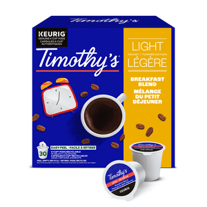 Timothy’s Mélange de petit-déjeuner, rôti léger, cafetières K-Cup 30 Pottes